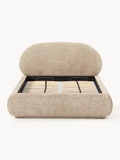 Letto imbottito in teddy bouclé con contenitore Alba