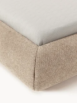 Letto imbottito in teddy bouclé con contenitore Alba