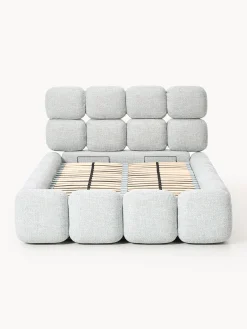 Letto imbottito in teddy bouclé con contenitore Tayla