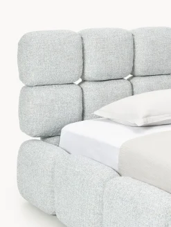 Letto imbottito in teddy bouclé con contenitore Tayla