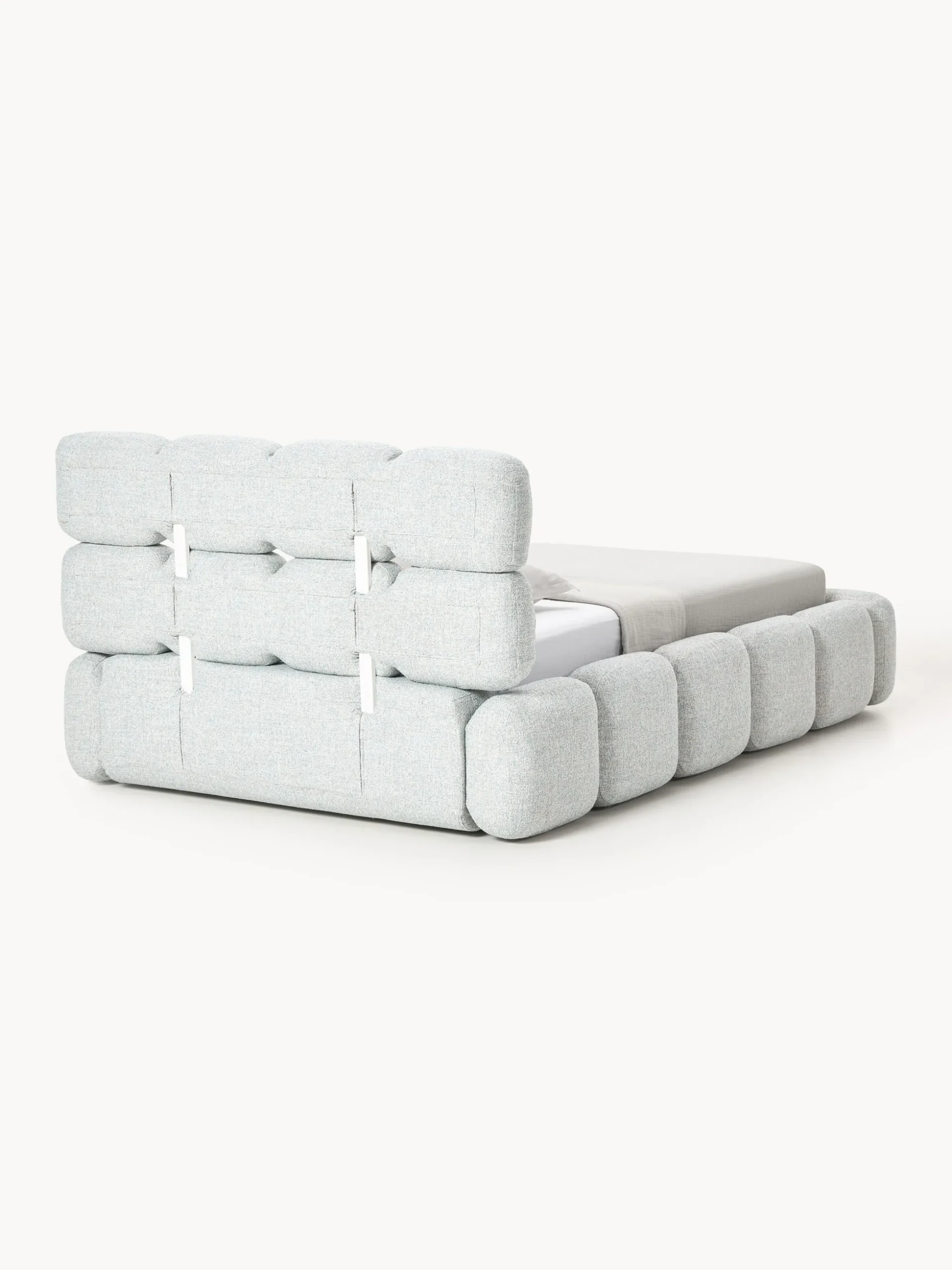 Letto imbottito in teddy bouclé con contenitore Tayla