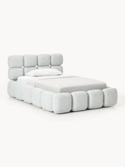 Letto imbottito in teddy bouclé con contenitore Tayla