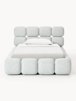 Letto imbottito in teddy bouclé con contenitore Tayla