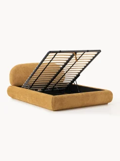 Letto imbottito in teddy bouclé con contenitore Alba