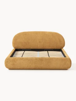 Letto imbottito in teddy bouclé con contenitore Alba