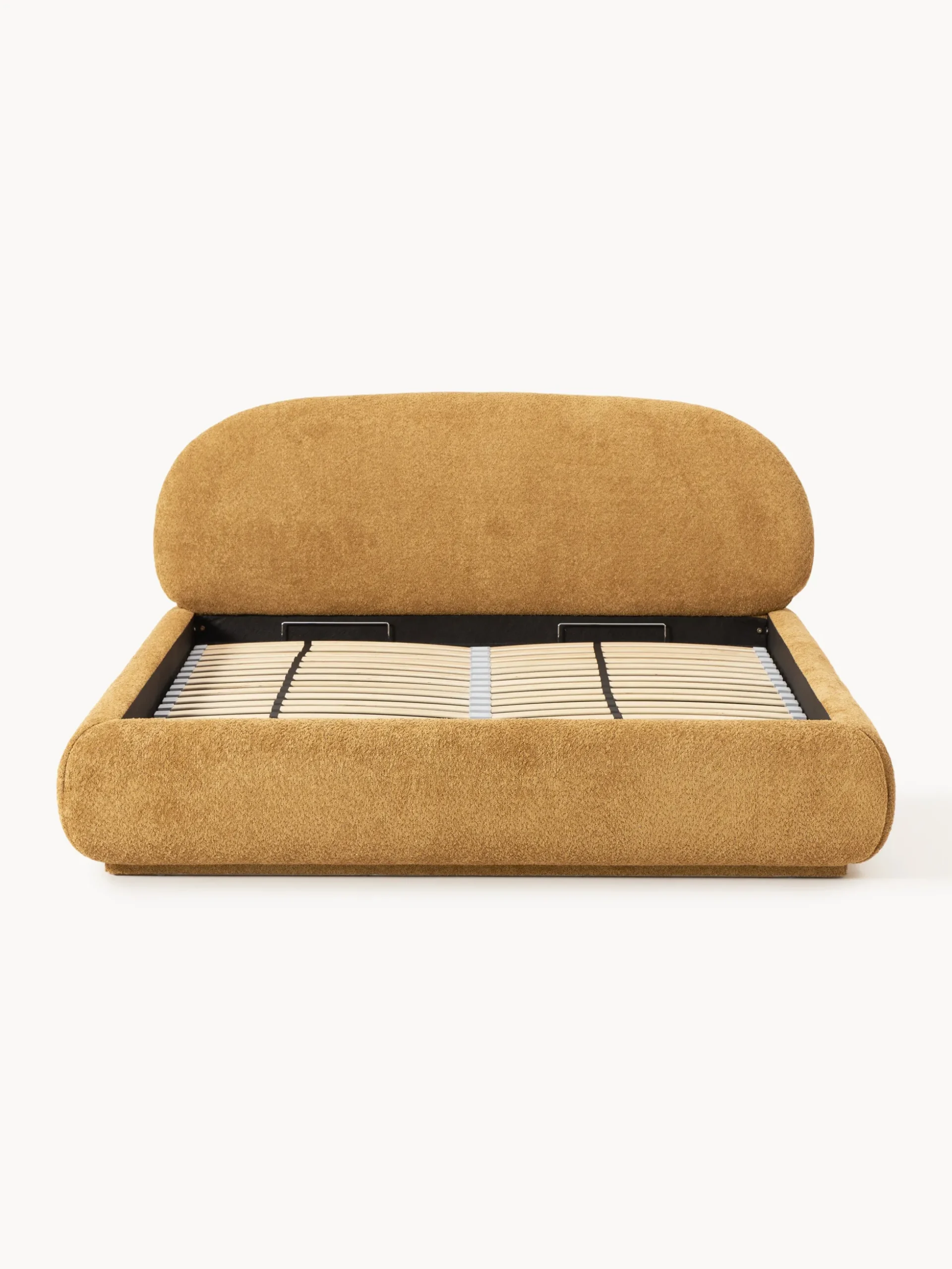 Letto imbottito in teddy bouclé con contenitore Alba