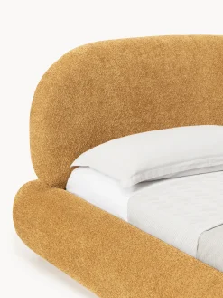 Letto imbottito in teddy bouclé con contenitore Alba
