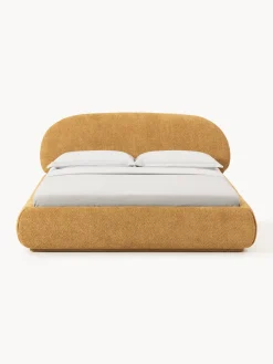 Letto imbottito in teddy bouclé con contenitore Alba