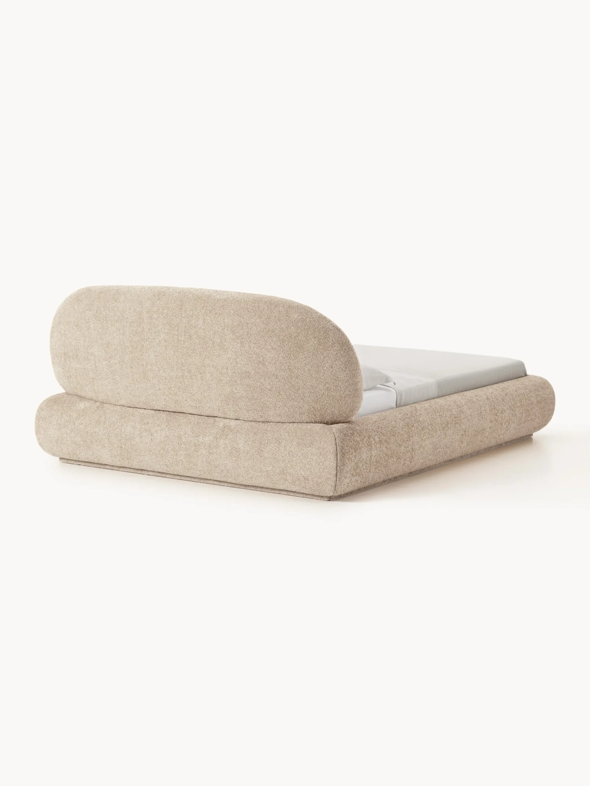 Letto imbottito in teddy bouclé Alba