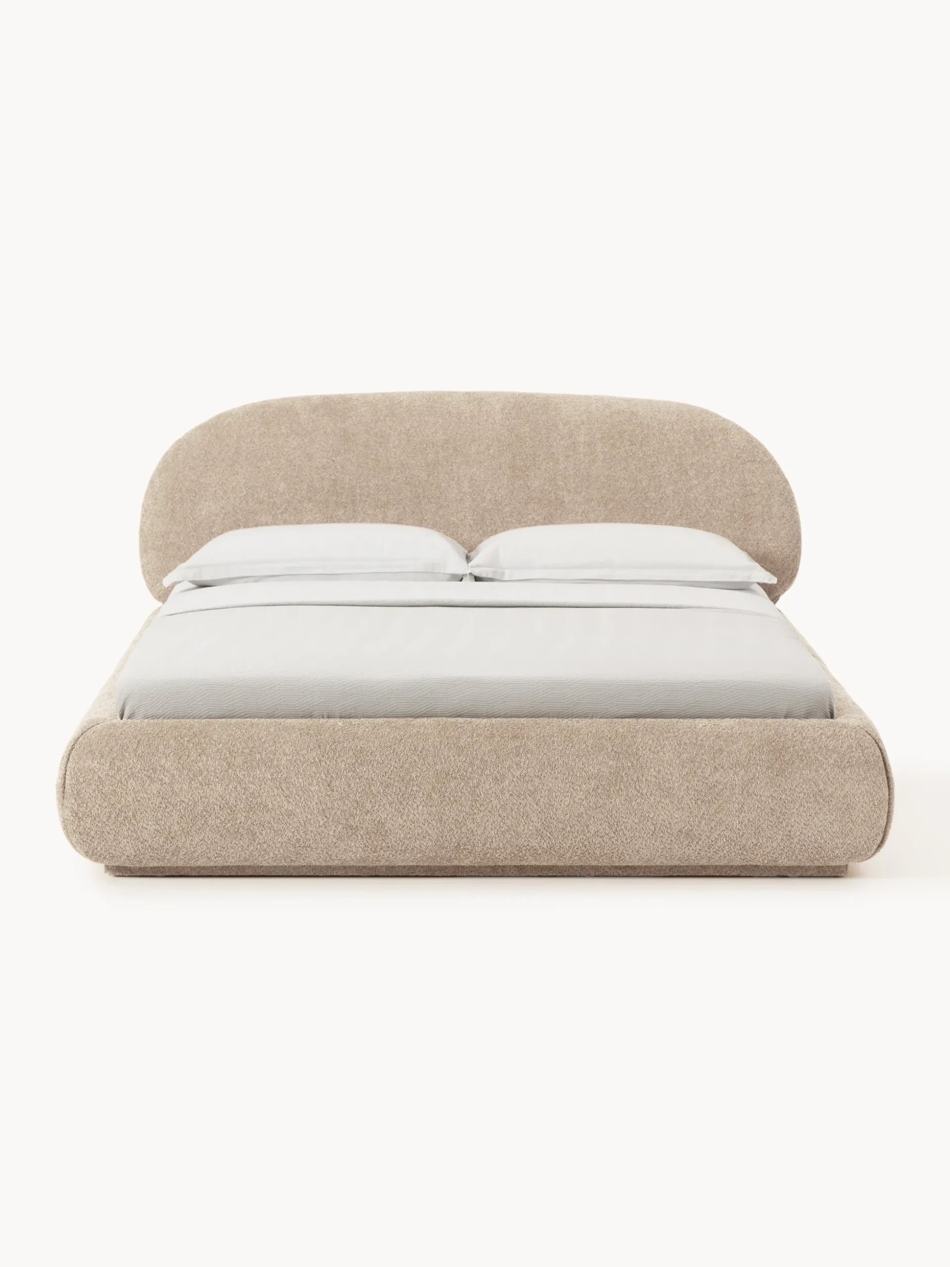 Letto imbottito in teddy bouclé Alba