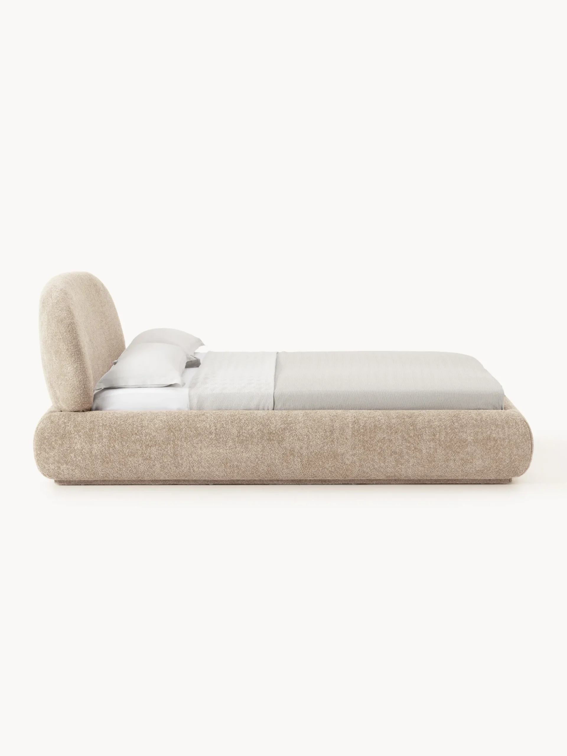 Letto imbottito in teddy bouclé Alba