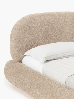 Letto imbottito in teddy bouclé Alba