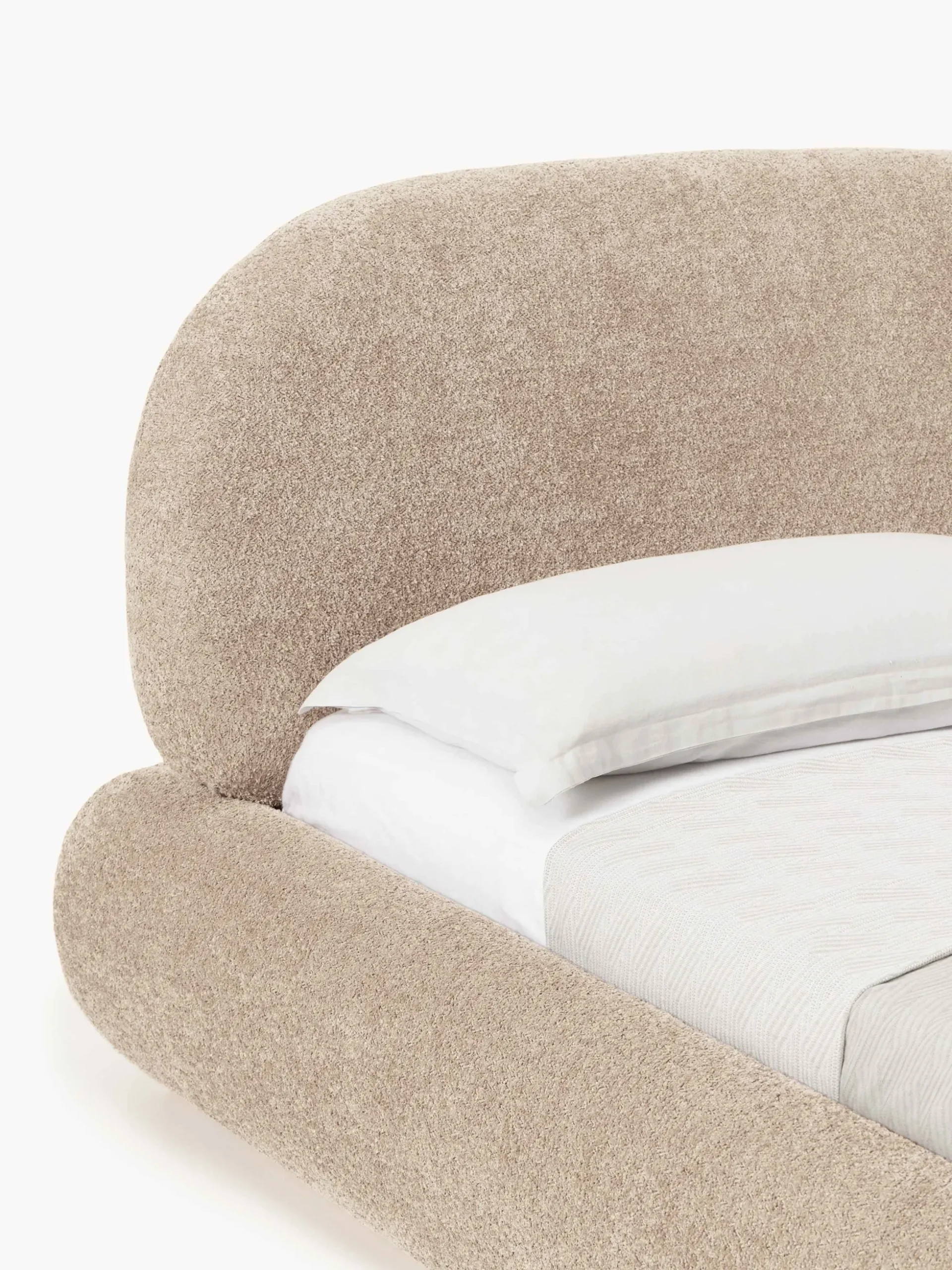 Letto imbottito in teddy bouclé Alba