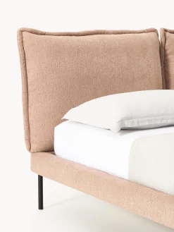 Letto imbottito in teddy-bouclé Amelia