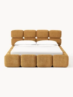 Letto imbottito in teddy-bouclé Tayla