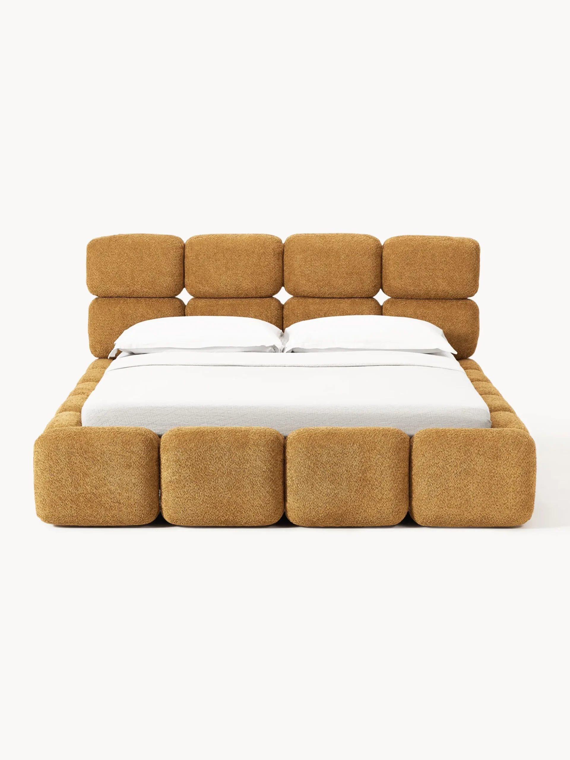 Letto imbottito in teddy-bouclé Tayla