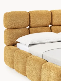 Letto imbottito in teddy-bouclé Tayla