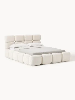 Letto imbottito in teddy-bouclé Tayla