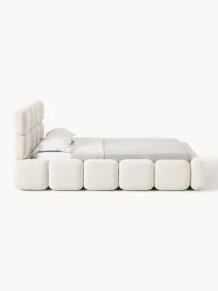 Letto imbottito in teddy-bouclé Tayla