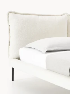 Letto imbottito in teddy-bouclé Amelia