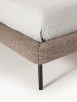 Letto imbottito in teddy-bouclé Amelia