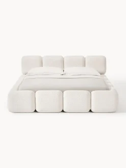 Letto imbottito in teddy-bouclé Tayla