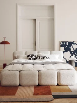 Letto imbottito in teddy-bouclé Tayla