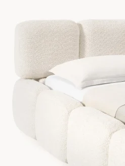 Letto imbottito in teddy-bouclé Tayla