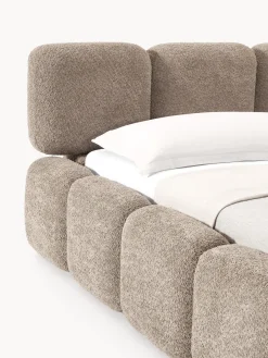 Letto imbottito in teddy-bouclé Tayla