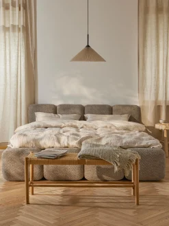Letto imbottito in teddy-bouclé Tayla