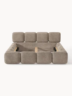 Letto imbottito in teddy-bouclé Tayla