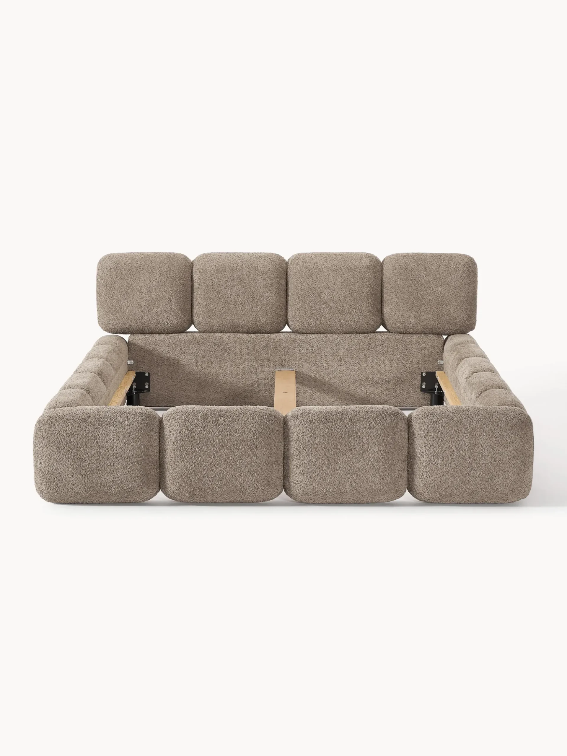 Letto imbottito in teddy-bouclé Tayla
