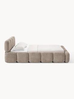 Letto imbottito in teddy-bouclé Tayla