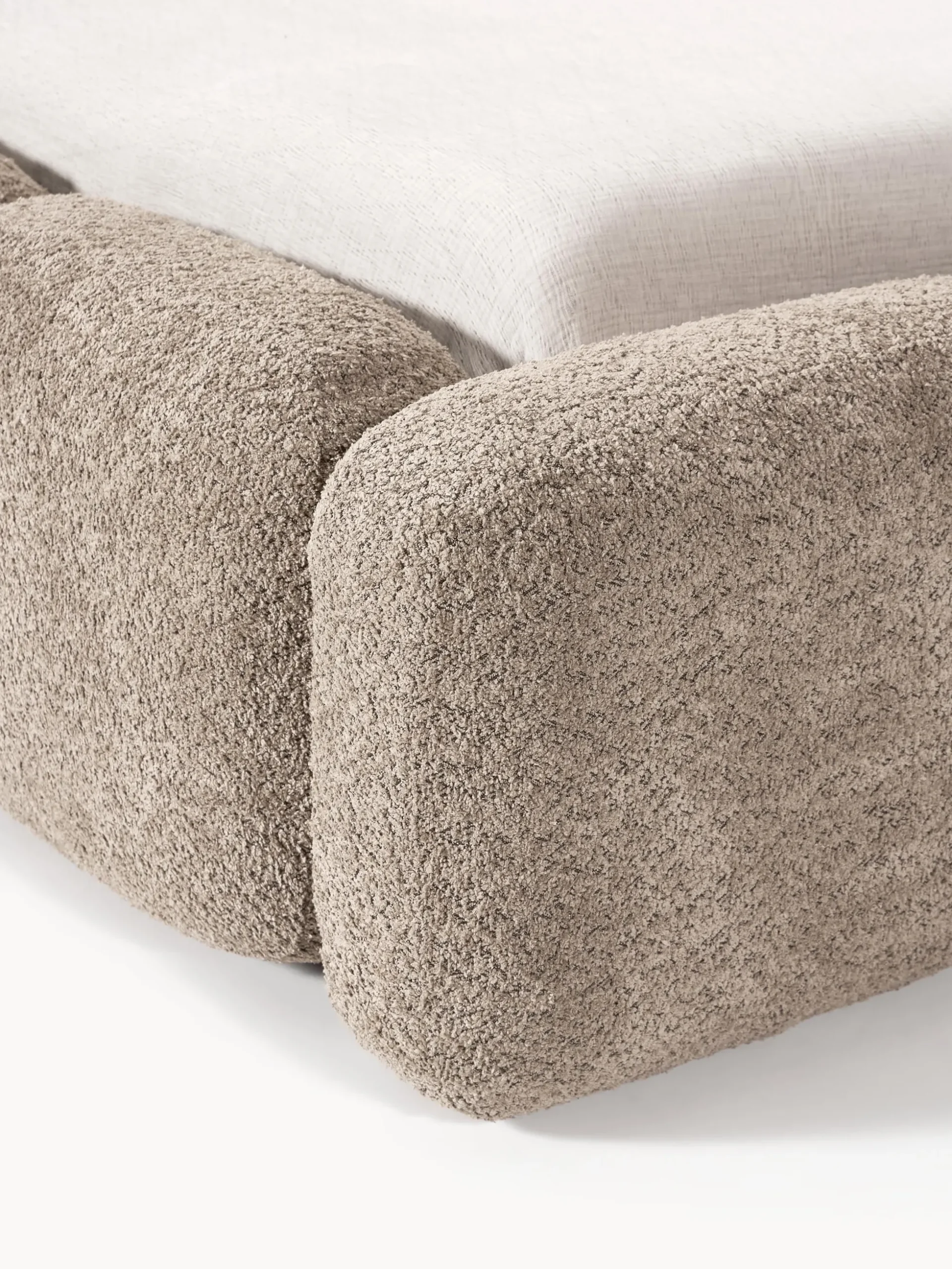 Letto imbottito in teddy-bouclé Tayla
