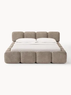 Letto imbottito in teddy-bouclé Tayla