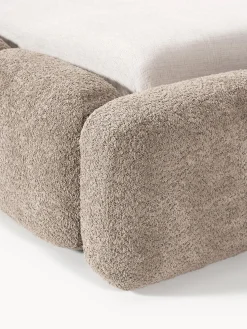 Letto imbottito in teddy-bouclé con spazio contenitore aggiuntivo Tayla