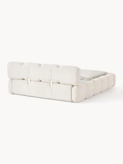 Letto imbottito in teddy-bouclé con spazio contenitore aggiuntivo Tayla