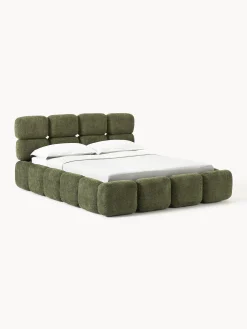 Letto imbottito in teddy-bouclé Tayla