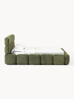 Letto imbottito in teddy-bouclé Tayla