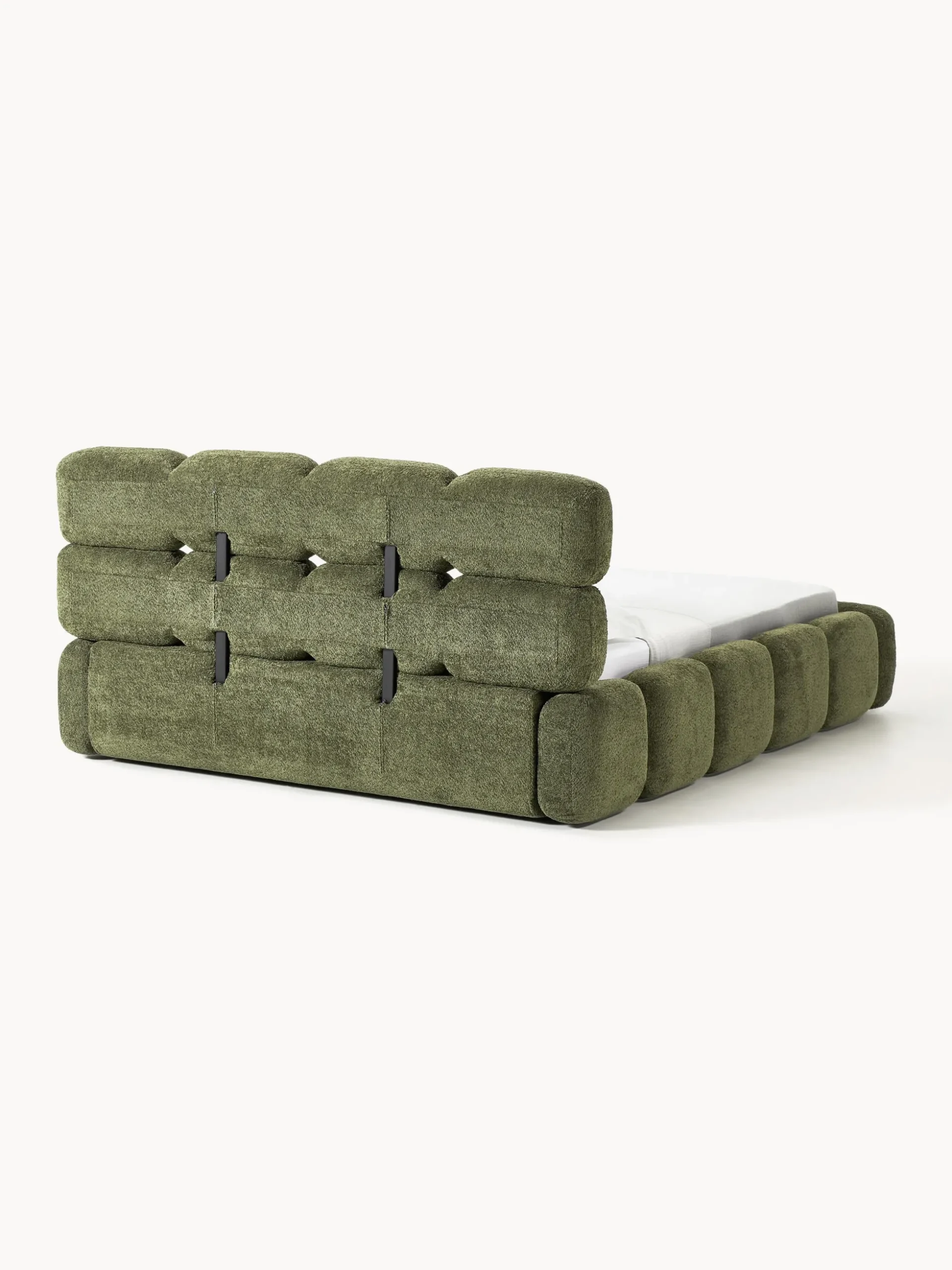 Letto imbottito in teddy-bouclé Tayla