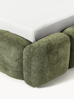 Letto imbottito in teddy-bouclé Tayla