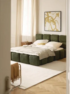 Letto imbottito in teddy-bouclé Tayla