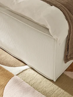 Letto imbottito in velluto a coste Dream