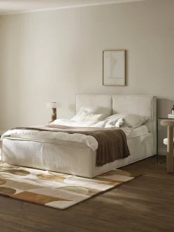 Letto imbottito in velluto a coste Dream