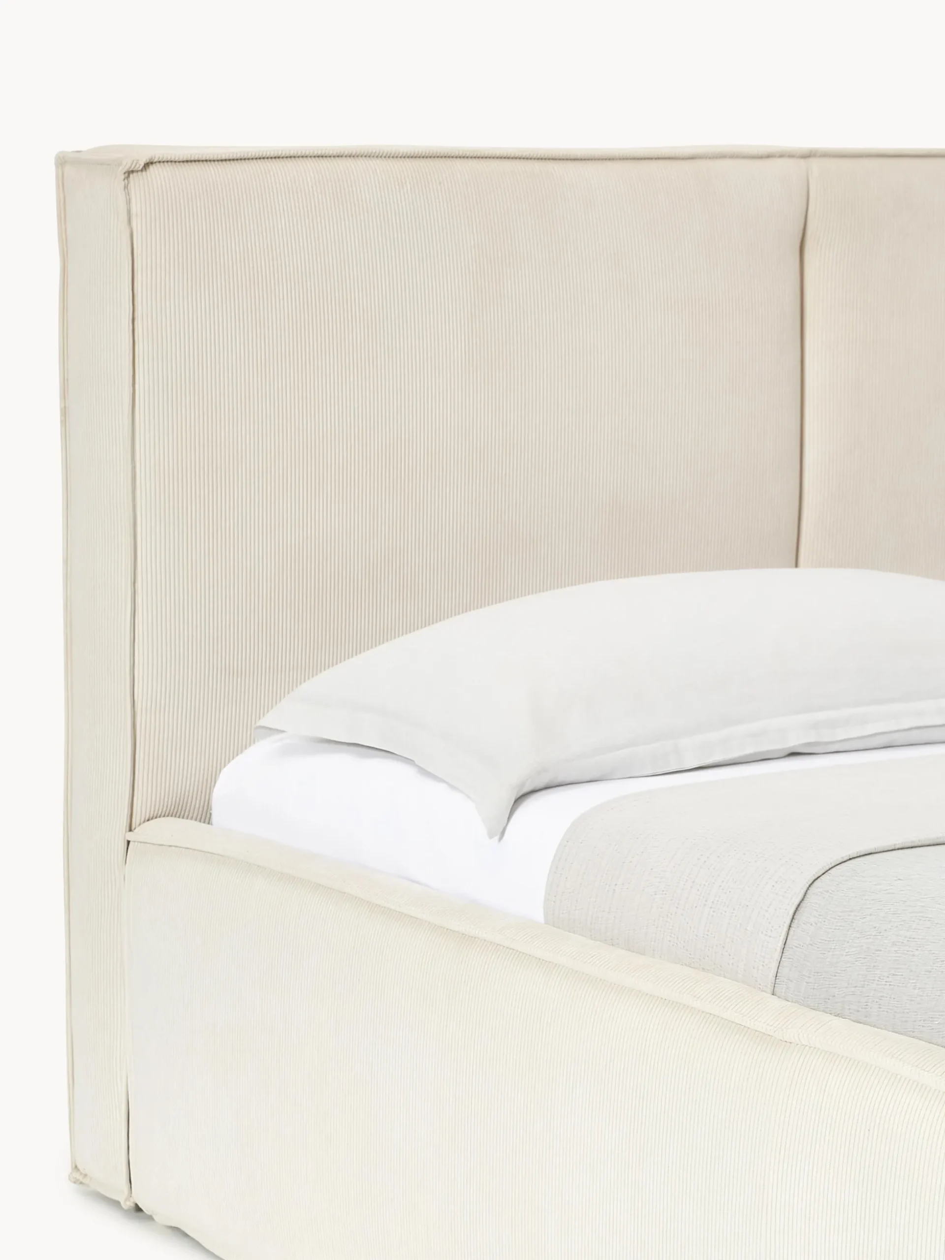 Letto imbottito in velluto a coste Dream
