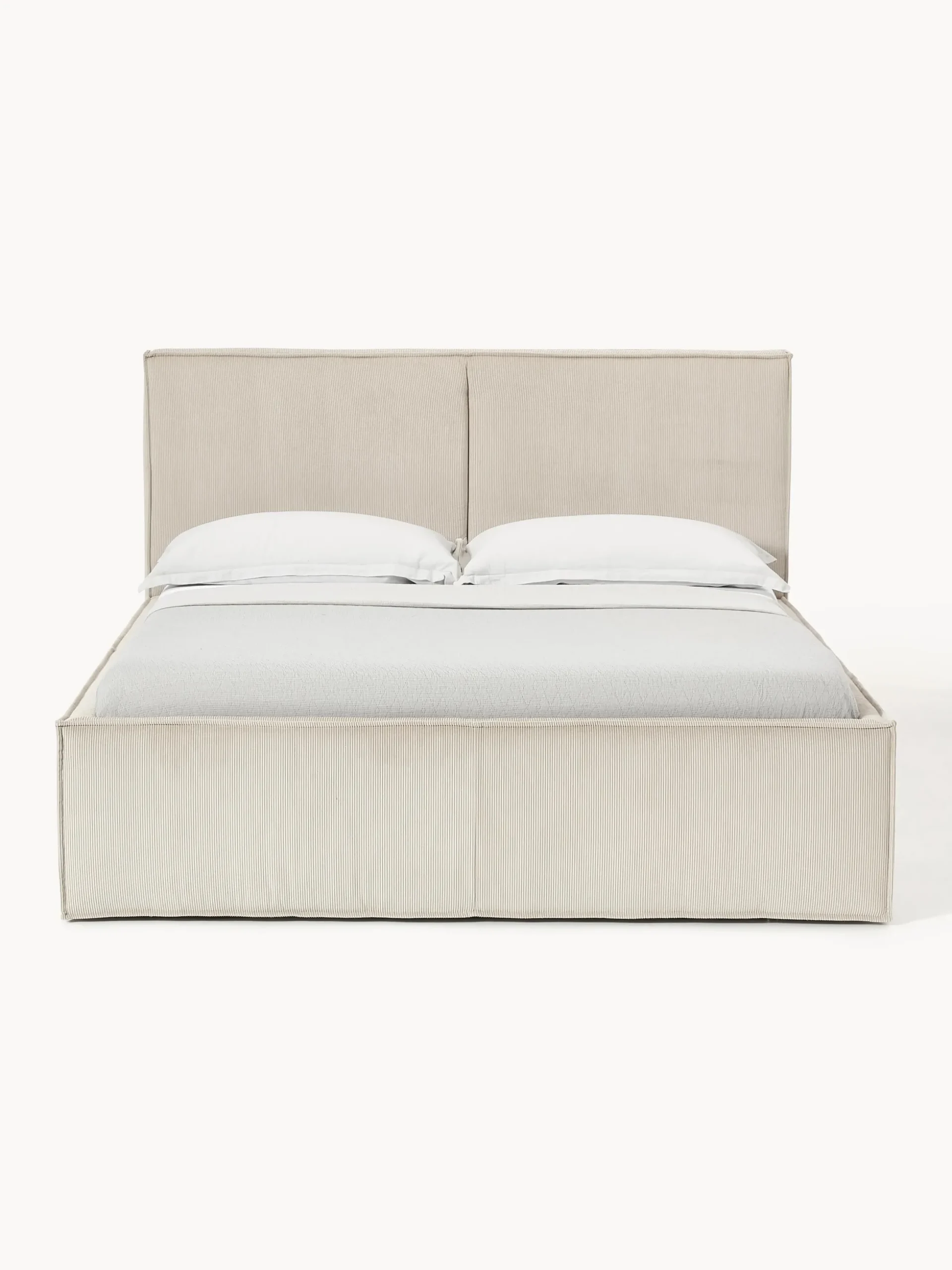 Letto imbottito in velluto a coste con spazio contenitore aggiuntivo Dream