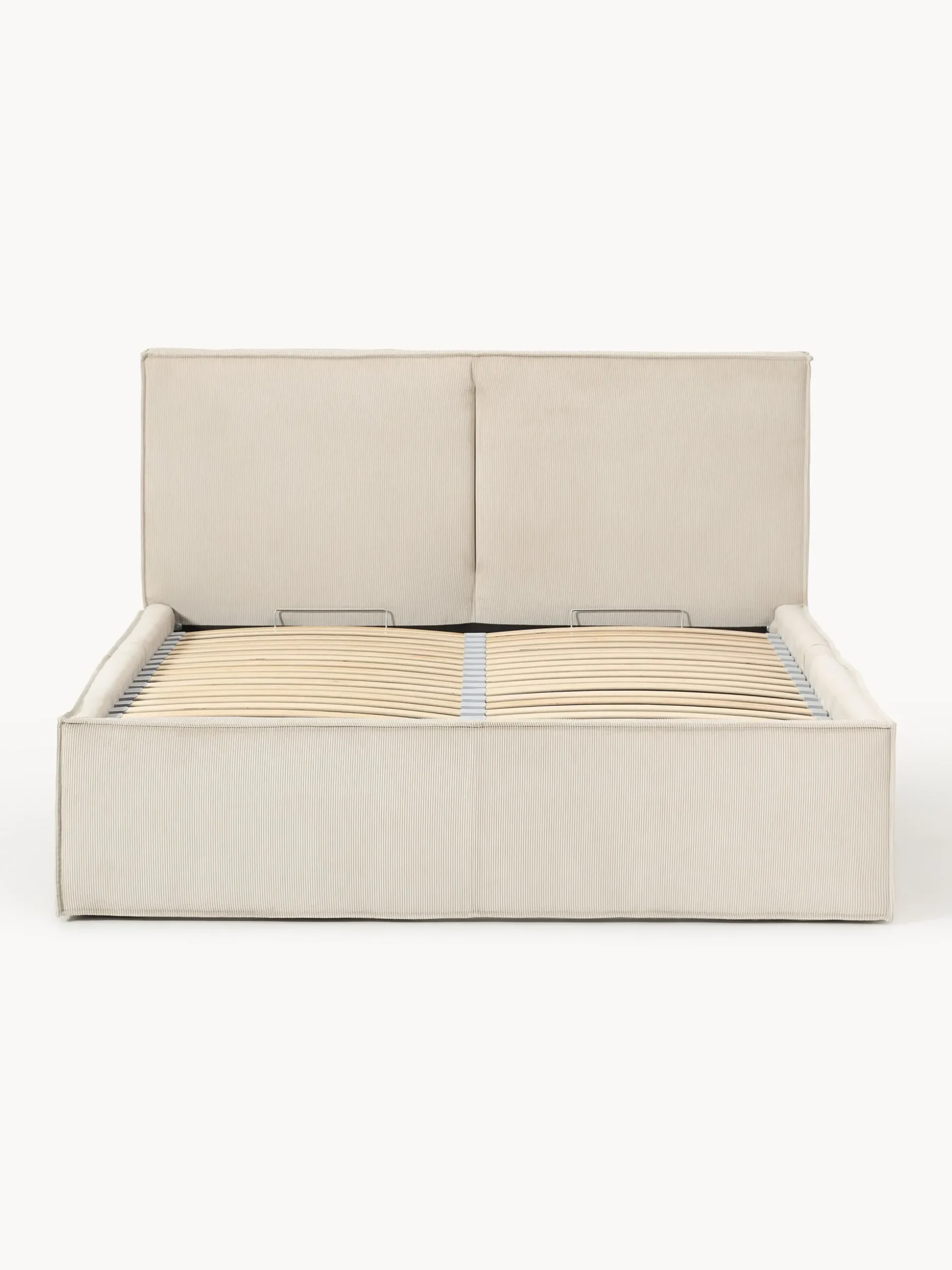 Letto imbottito in velluto a coste con spazio contenitore aggiuntivo Dream