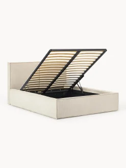 Letto imbottito in velluto a coste con spazio contenitore aggiuntivo Dream