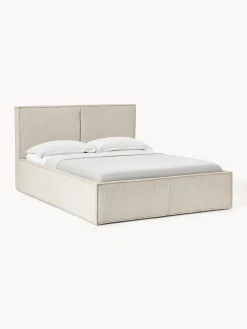 Letto imbottito in velluto a coste con spazio contenitore aggiuntivo Dream