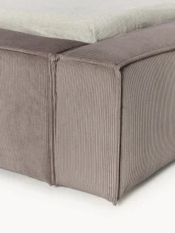 Letto imbottito in velluto a coste con contenitore Lennon